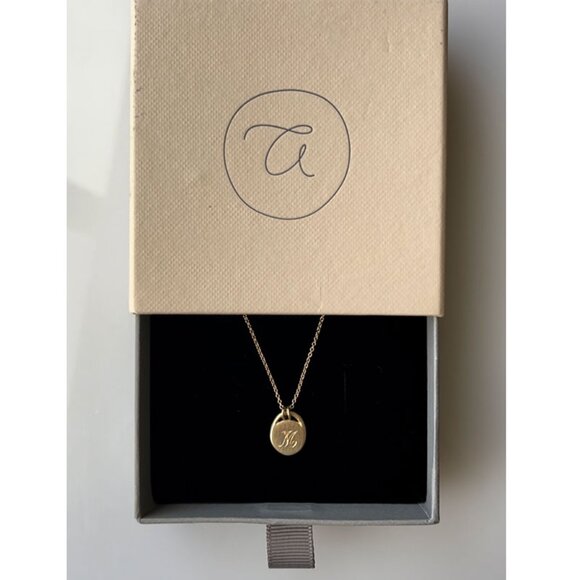 14k Recycled Gold Monogram Necklace - Picture 3 of 8